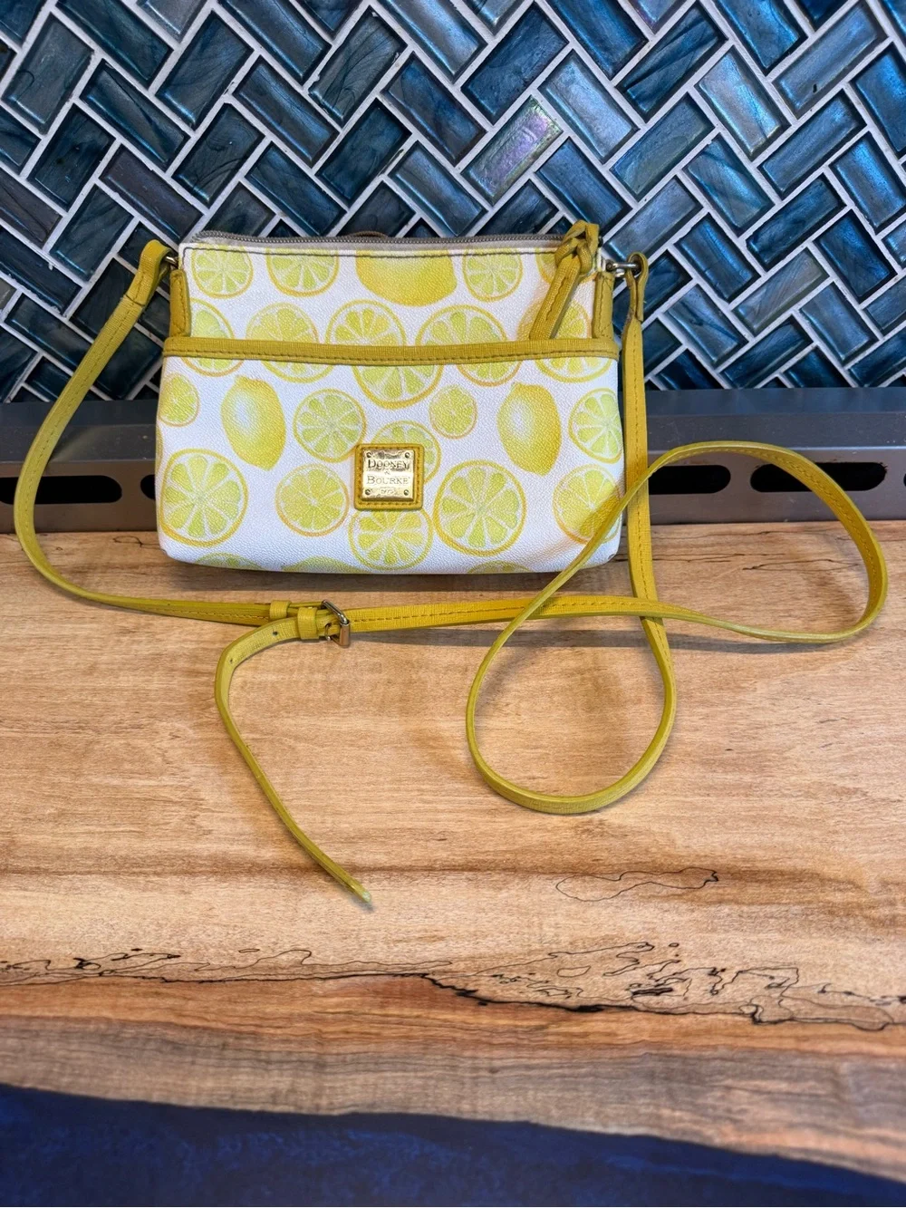 Dooney & Bourke Lemon-Print Crossbody Bag - Yellow